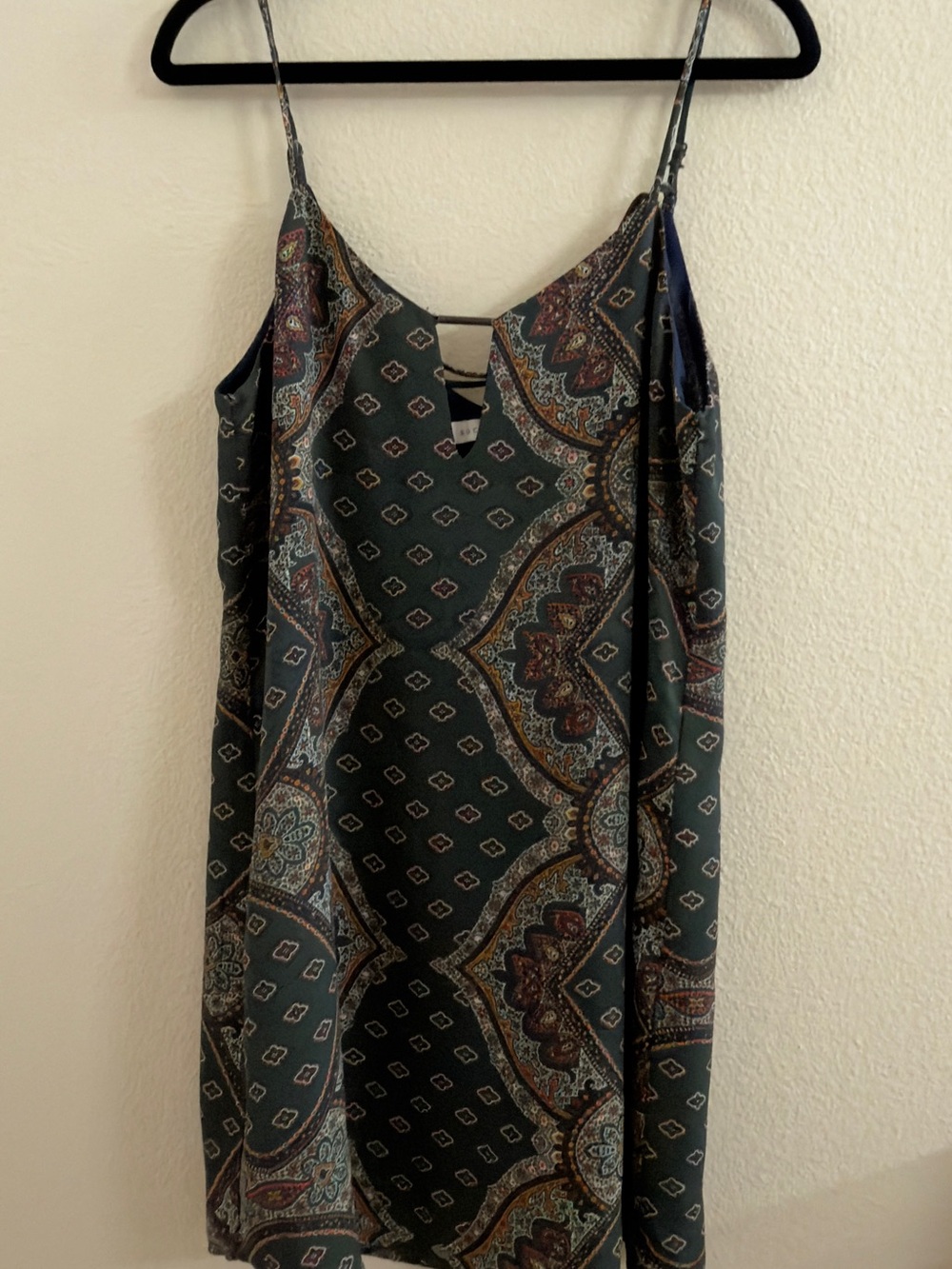 Socialite Forest Green Paisley & Geometric Print Dress
